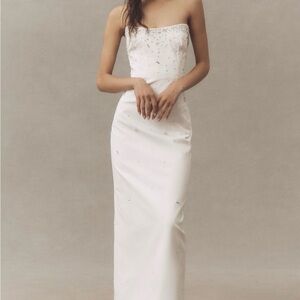 BHLDN Strapless Embellished Column Maxi Dress